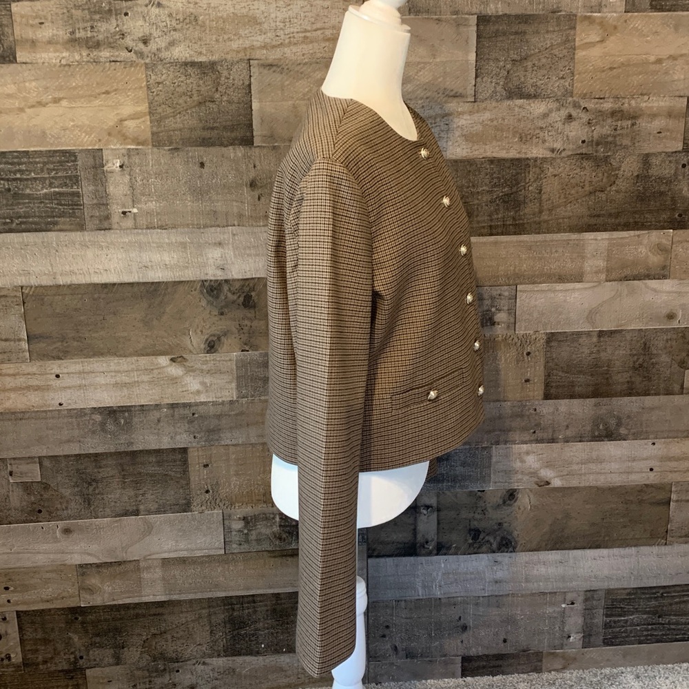 H&M Houndstooth Jacket with gold buttons Size M - Picture 3 of 16